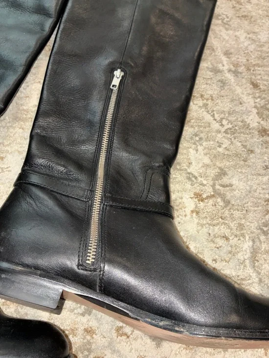 Coach Mulan Calf Black Leather Over-the-Knee Riding Boots - Picture 3 of 9